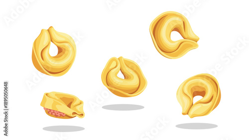 Golden handcrafted filled pasta shapes inviting delicious culinary creations