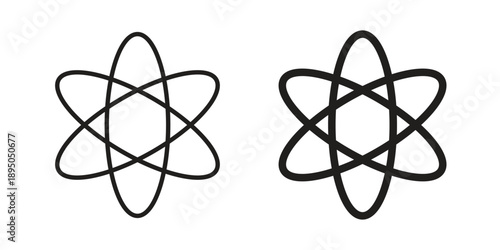 Photon icon set. Black icon on white background