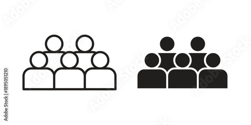 Population icon set. Black icon on white background