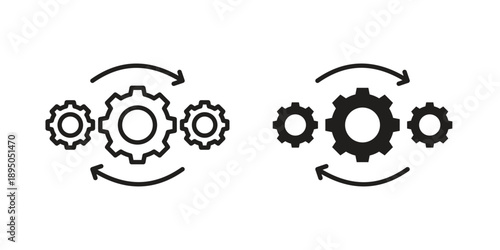 Procedure icon set. Black icon on white background