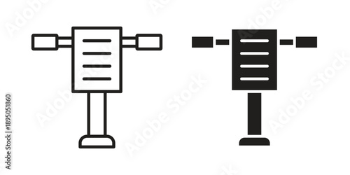 Rammer icon set. Black icon on white background