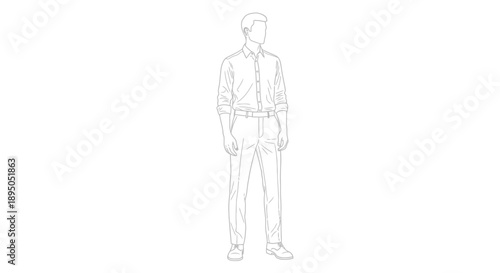 Man in uniform standing with hands in pockets.