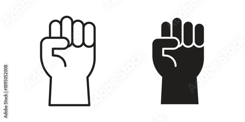 Rebellion icon set. Black icon on white background