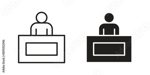 Reception icon set. Black icon on white background