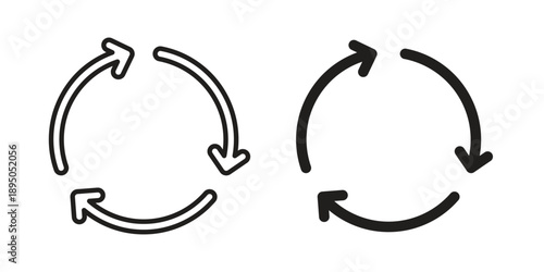 Recurring icon set. Black icon on white background