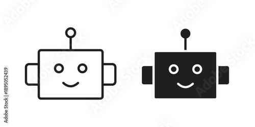 Robo icon set. Black icon on white background