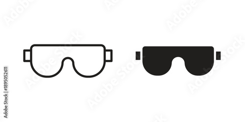 Safety glasses icon set. Black icon on white background
