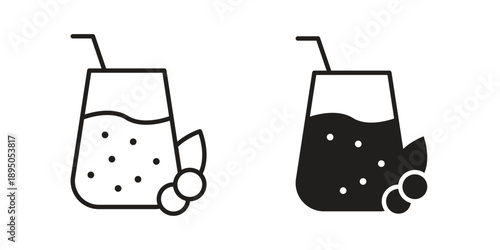 Smoothies icon set. Black icon on white background