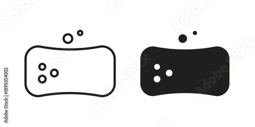 Soap cleaning icon set. Black icon on white background