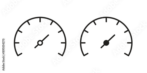 Speedometer icon set. Black icon on white background