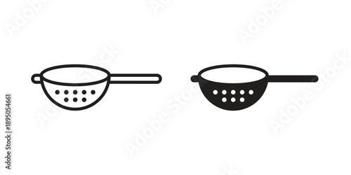 Strainer icon set. Black icon on white background