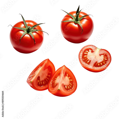Fresh Ripe Tomato Isolated on White Background, Generative AI