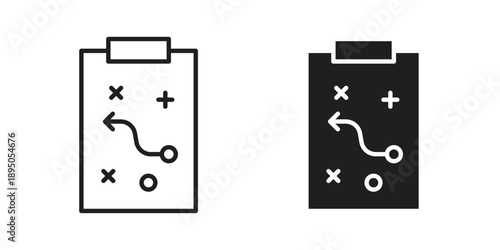 Strategical planning icon set. Black icon on white background