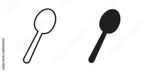 Tablespoon icon set. Black icon on white background
