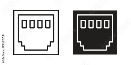 TCP icon set. Black icon on white background
