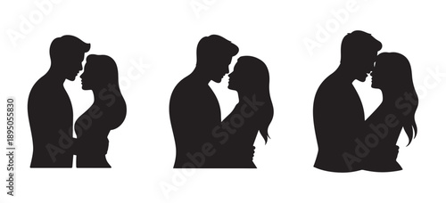 Valentine romantic lovers silhouette vector eps 10