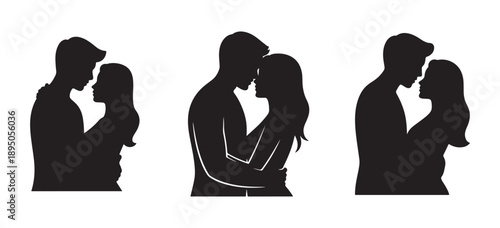 Valentine romantic lovers silhouette vector eps 10