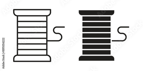 Thread icon set. Black icon on white background