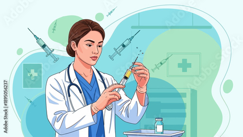 Doctor preparing injection