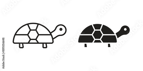 Tortoise icon set. Black icon on white background