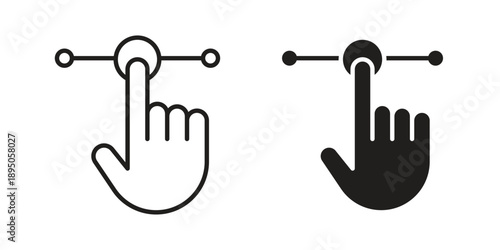 Usability icon set. Black icon on white background