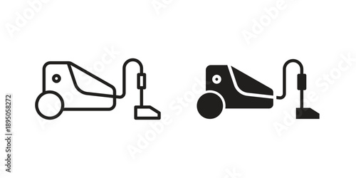 Vacuum cleaner icon set. Black icon on white background