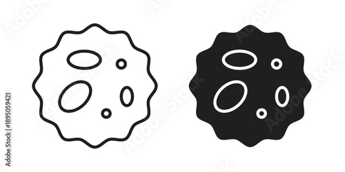 White blood cell icon set. Black icon on white background