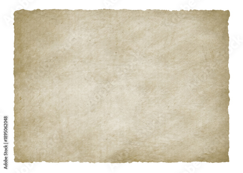 Old vintage paper background texture with rough edges, grunge distressed blank parchment