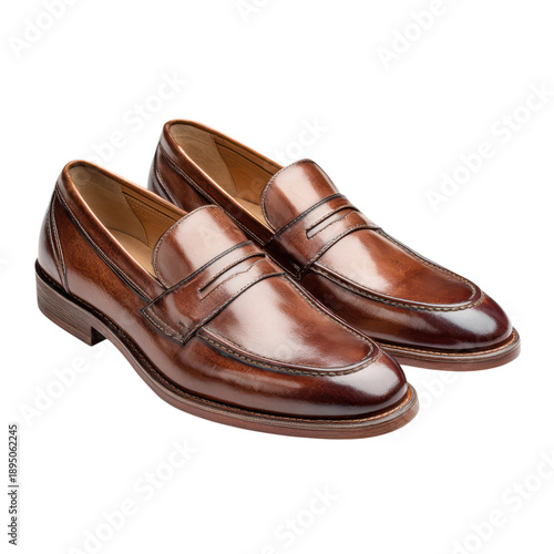 Wallpaper Mural A pair of luxurious brown leather loafers on a black background Torontodigital.ca