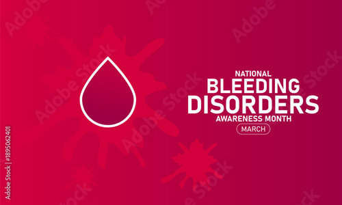 Bleeding Disorders Awareness Month Vector Hemophilia Blood Clot Ribbon Support Health March Banner Design Infographic Stock Graphic Template