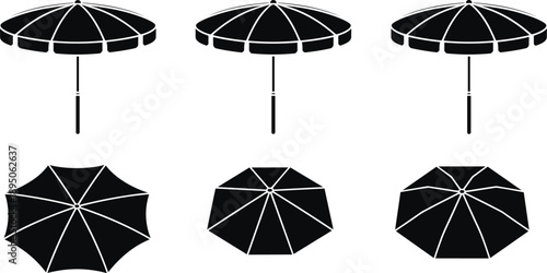 Set of Laundry Icons Featuring Ironing Boards and Electric Steam Irons Silhouettes Isolated on White Background for Household and Domestic Service Design