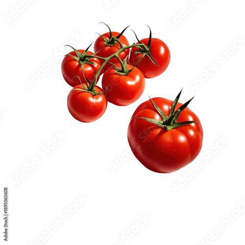 Fresh Ripe Tomato Isolated on White Background, Generative AI