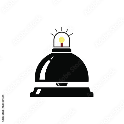 Hotel Reception Bell with Shining Lightbulb vector illustration