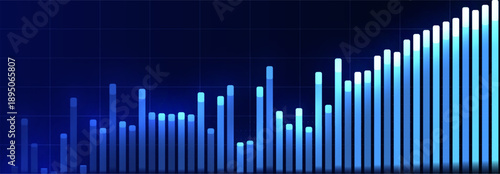 Financial Growth Stock Market Graphic, Economy Trade Graph, Data Chart Business Development Strategy Finance, Invest Background Concept, Global Digital Sale Analysis, Year Plan. Vector Illustration
