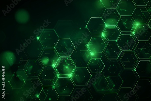 green digital hexagons for futuristic holografic screen wallpaper background, science vibes, 