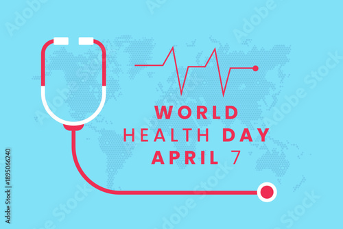 World Health Day observed on April 7th every year. Vector illustration.