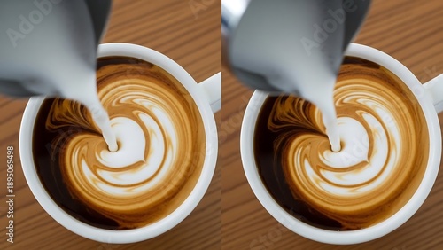 Wallpaper Mural Two cups of latte art coffee. Torontodigital.ca