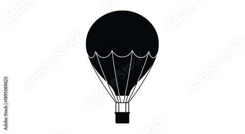 Simple black hot air balloon illustration a striking silhouette