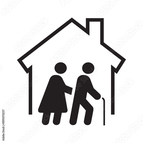 Old people icon on white background