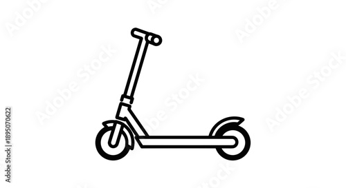 Scooter Icon – Electric Kick Scooter Outline Vector Symbol