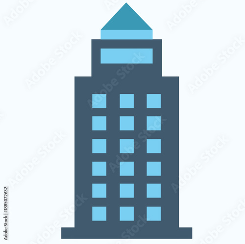 Generic building icon (no specific landmark), flat vector, two colors