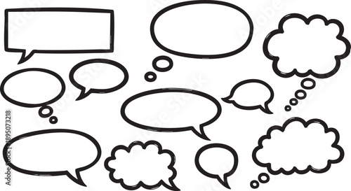 The Art of Conversation: Speech Bubble Collection
Speak Your Mind: Diverse Talk Bubble Vectors
Communication Icons: Essential Speech Bubble Pack