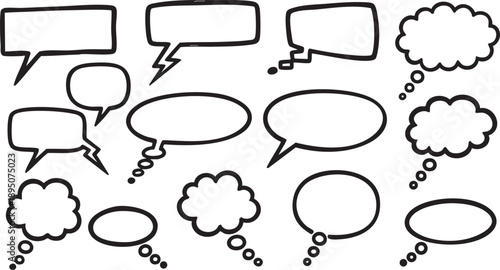 The Art of Conversation: Speech Bubble Collection
Speak Your Mind: Diverse Talk Bubble Vectors
Communication Icons: Essential Speech Bubble Pack