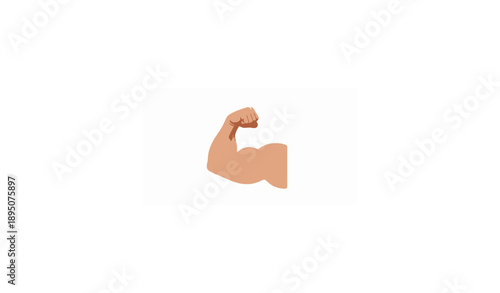 Flexed Biceps 3D Icon – Strong Muscle Emoji Vector