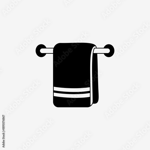 Playful hand drawn line art Towel on a rack Vector illustration