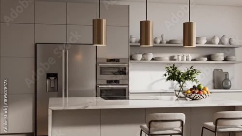 A modern kitchen interior minimalist style