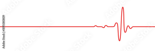 Vector illustration of pulse line in flat minimal style representing heartbeat and heart rate monitoring concept