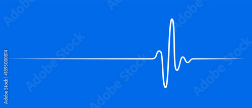 Vector illustration of pulse line in flat minimal style representing heartbeat and heart rate monitoring concept