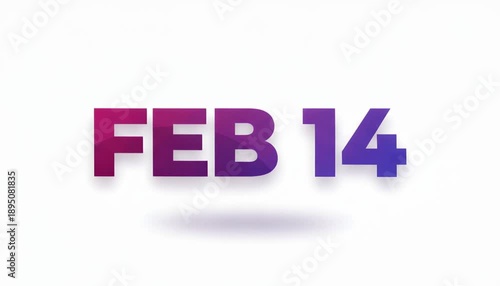 Purple Feb Text On White Background, Bold Gradient Headline With Soft Shadow, Minimalist Promotional Style