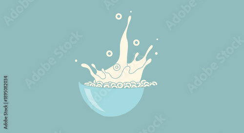 Bowl of cereal with a milk splash